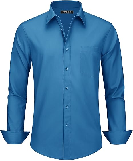 Camisa hombre Tac Asen clasica lisa - Azul Claro